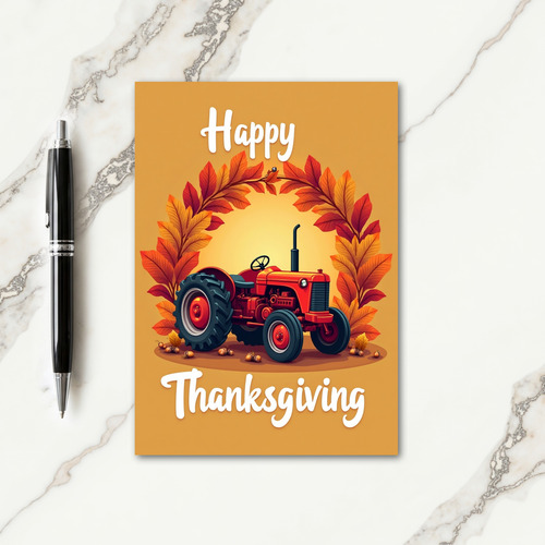 Happy Thanksgiving Tractor Card