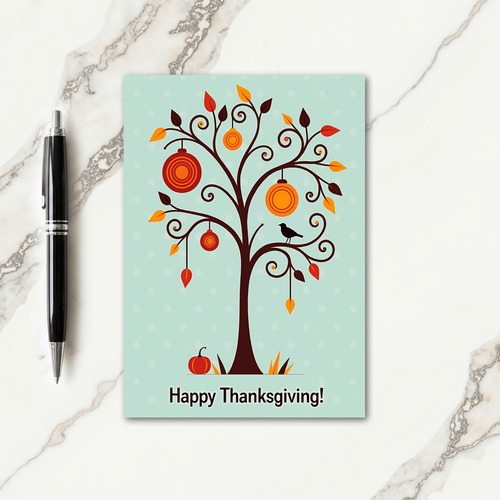Happy Thanksgiving Tree Card