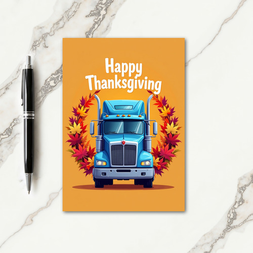 Happy Thanksgiving Truck Card