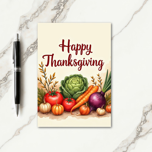 Happy Thanksgiving Vegetable Card