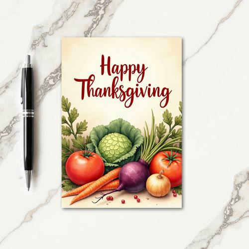 Happy Thanksgiving Vegetables Card