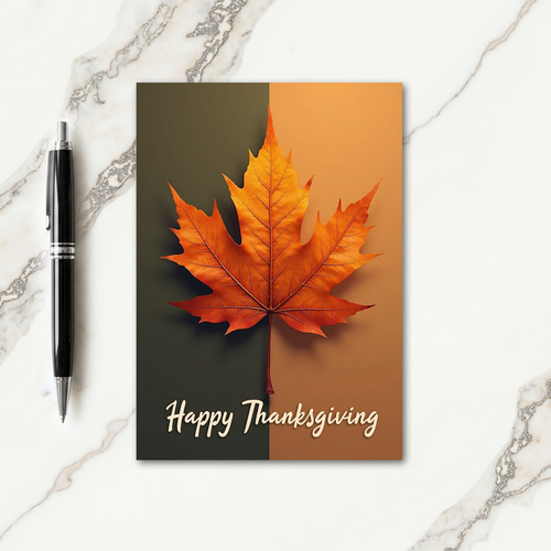 Happy Thanksgiving Vibrant Leaf Card