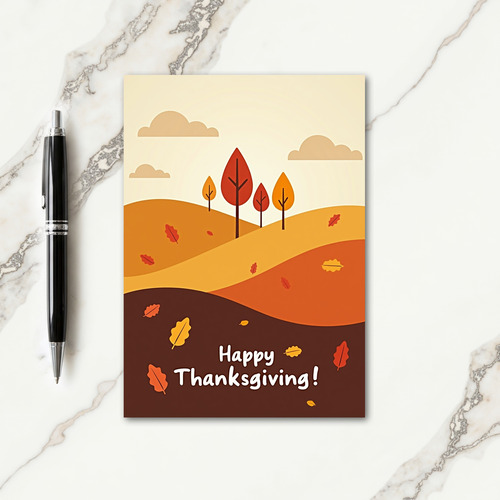 Happy Thanksgiving Warm Colors Card