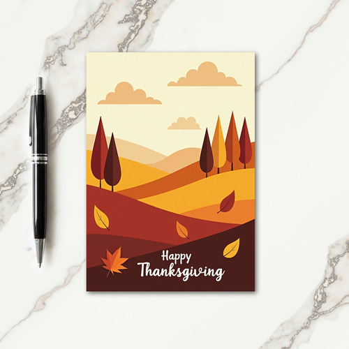 Happy Thanksgiving Warm Hues Card thumbnail
