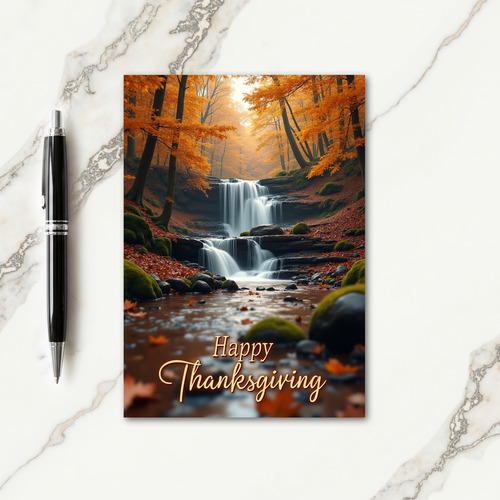 Happy Thanksgiving Waterfall Card