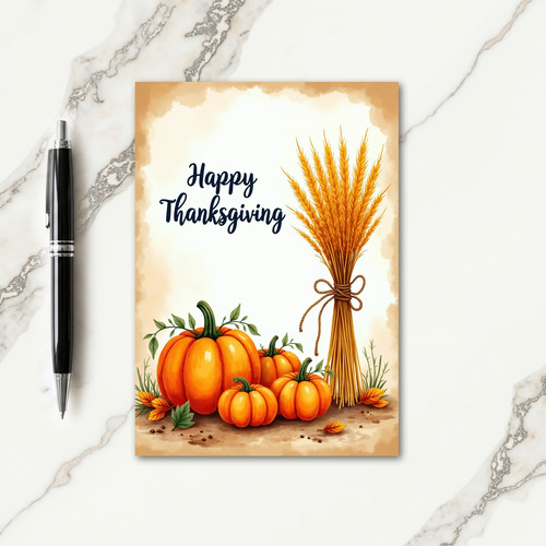 Happy Thanksgiving Wheat Card