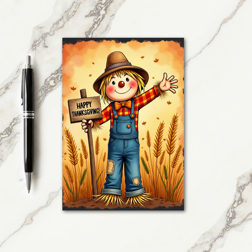 Happy Thanksgiving Wheat Field Card