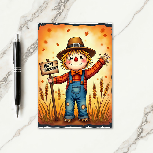 Happy Thanksgiving Wheatfield Card