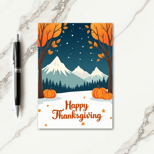 Happy Thanksgiving Winter Card thumbnail