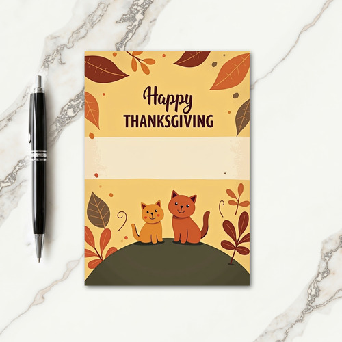 Happy Thanksgiving With Autumn Leaves Card thumbnail