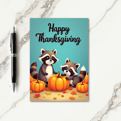 Happy Thanksgiving With Forest Friends Card