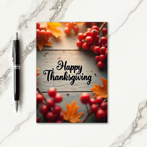 Happy Thanksgiving Wood Card thumbnail