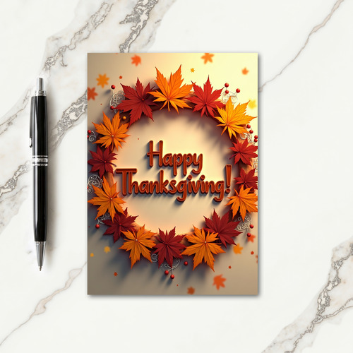 Happy Thanksgiving Wreath Card