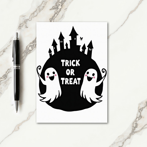 Happy Trick Or Treat Ghosts Card