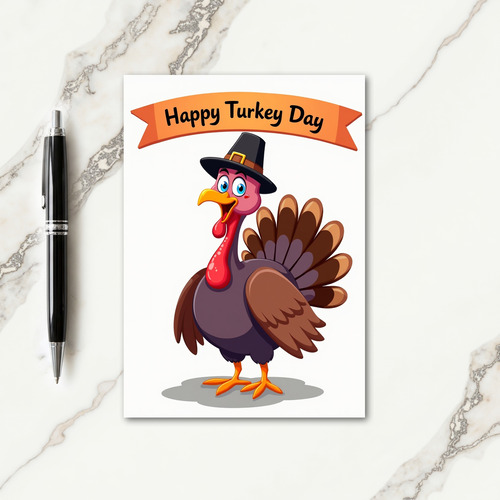 Happy Turkey Day Cheerful Card thumbnail