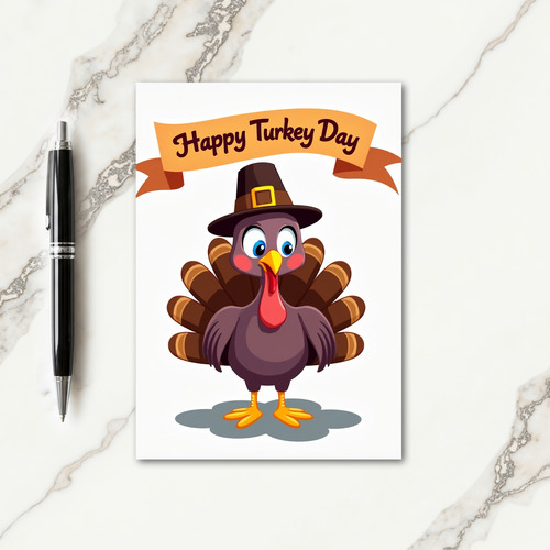 Happy Turkey Day Pilgrim Card