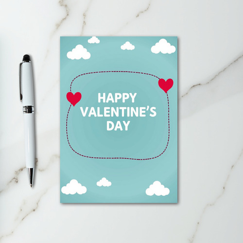 Happy Valentine Dashed Hearts Card