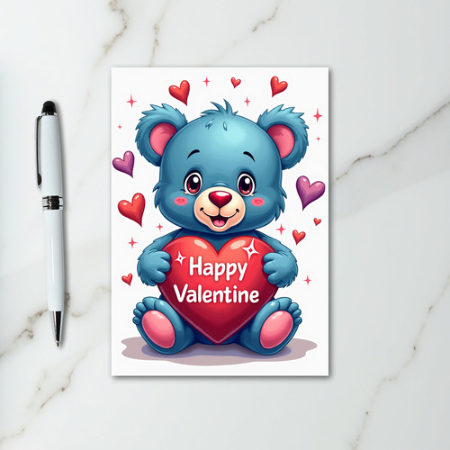 Happy Valentine Day Bear Card