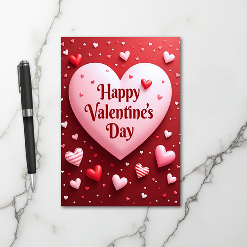 Happy Valentine Day Love Hearts Card