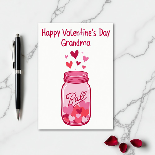 Happy Valentine Grandma Hearts Card