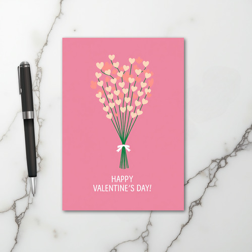 Happy Valentine Heart Bouquet Card