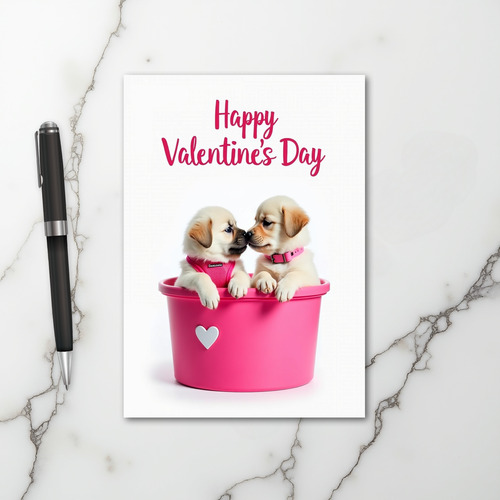 Happy Valentine Puppies Card