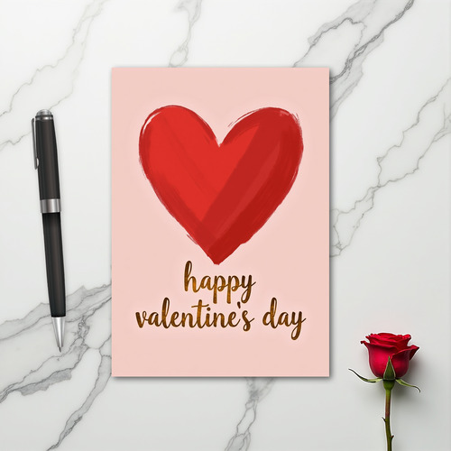 Happy Valentine Red Heart Card