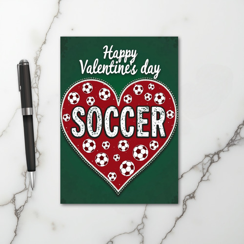 Happy Valentine Soccer Card
