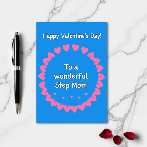 Happy Valentine Step Mom Heart Card