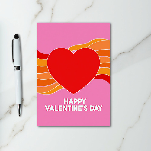 Happy Valentine Wavy Heart Card