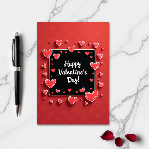 Happy Valentines 3D Hearts Card