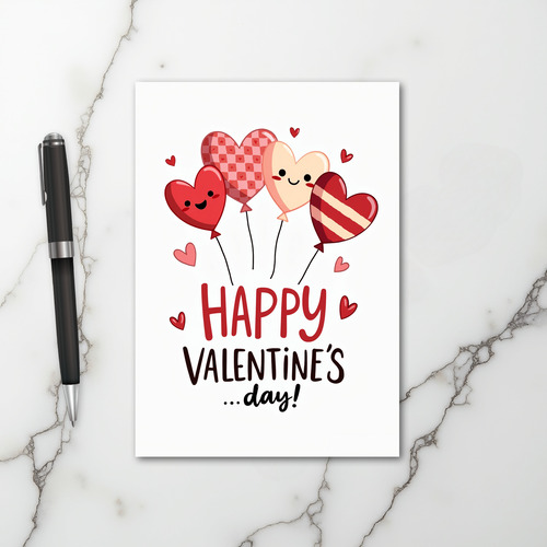Happy Valentines Balloons Card