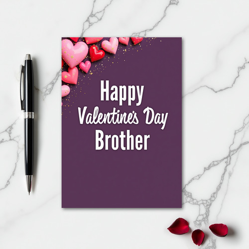 Happy Valentines Brother Glitter Card