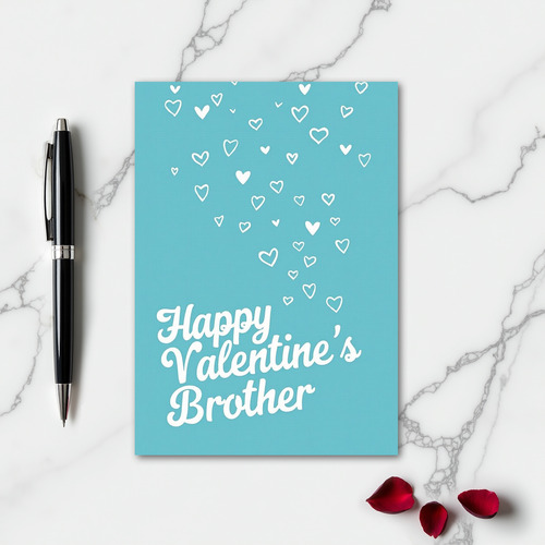 Happy Valentines Brother Hearts Card