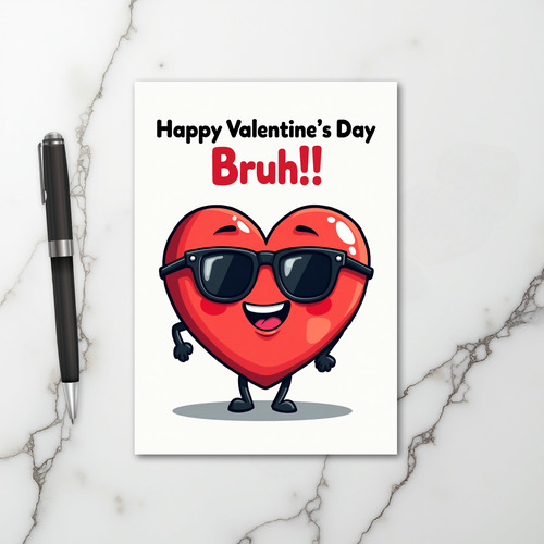 Happy Valentines Bruh Heart Card