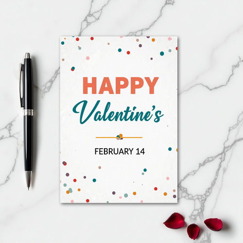 Happy Valentines Confetti Card