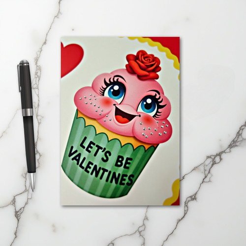 Happy Valentines Cupcake Card