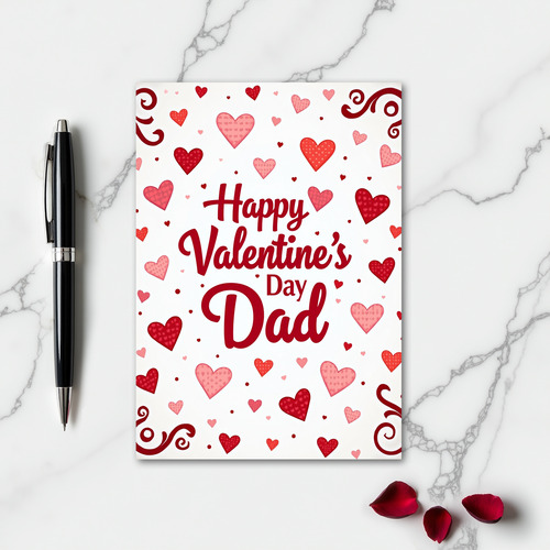 Happy Valentines Dad Dotted Heart Card