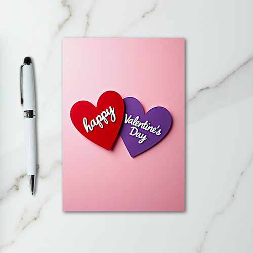 Happy Valentines Day 3D Hearts Card