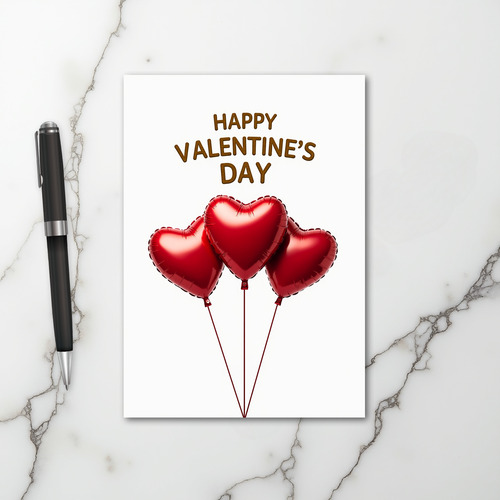 Happy Valentines Day Balloons Card