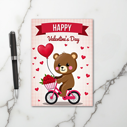 Happy Valentines Day Bear Card