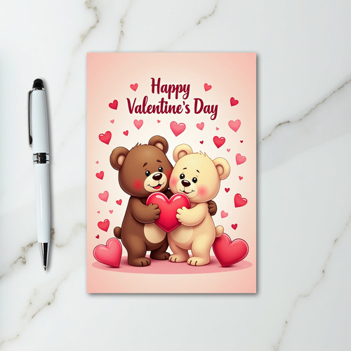 Happy Valentines Day Bears Card
