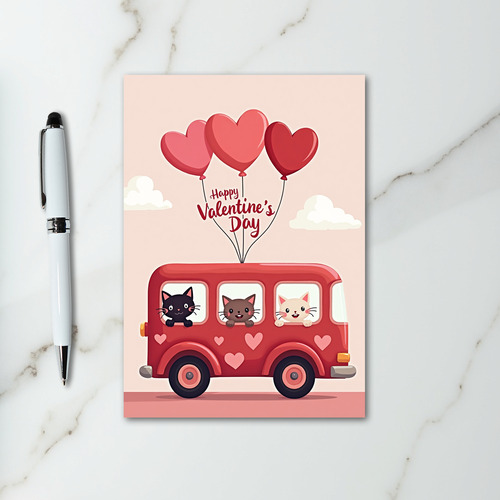 Happy Valentines Day Cats Card