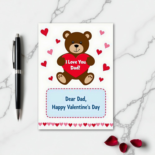 Happy Valentines Day Dad Bear Card