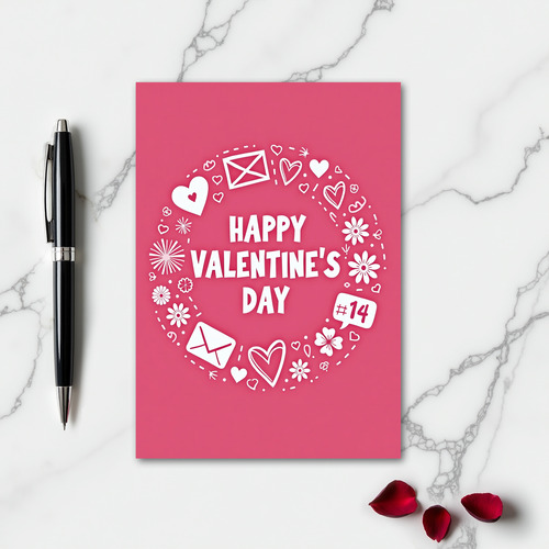 Happy Valentines Day Doodle Card