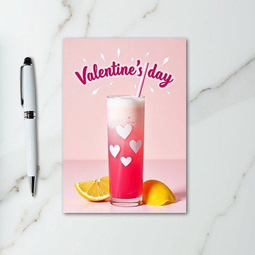 Happy Valentines Day Drink Card