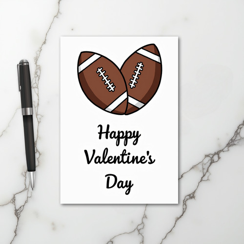 Happy Valentines Day Football Card