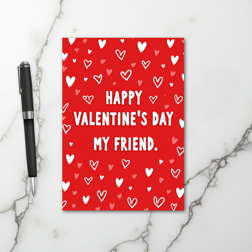 Happy Valentines Day Friend Hearts Card