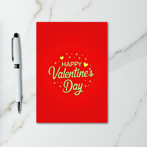 Happy Valentines Day Glitter Star Card