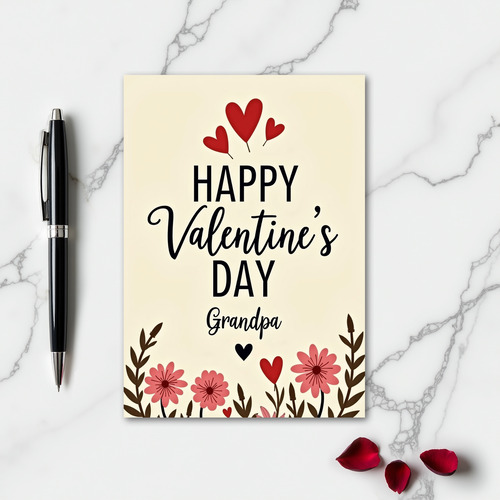 Happy Valentines Day Grandpa Card